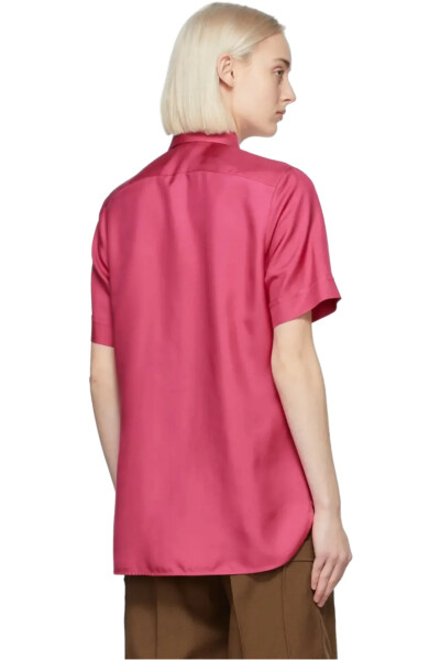 Image 3 of Gucci Pink Silk Short Sleeve Shirt