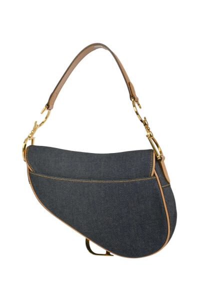 Image 3 of Dior Vintage Blue Denim Saddle Bag