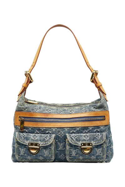 Image of Louis Vuitton Vintage Blue Monogram Denim Baggy Bag