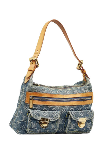 Image 2 of Louis Vuitton Vintage Blue Monogram Denim Baggy Bag