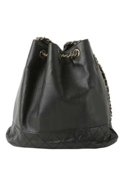 Image 3 of Chanel Vintage Black Quilted Bucket Crossbody Bag