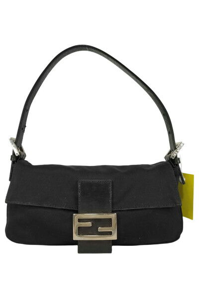 Image 2 of Fendi Black Baguette Bag In Nylon