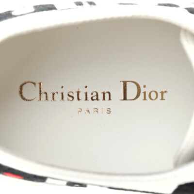 Image 4 of Dior Black and White Canvas Dioramour Walk'N'Dior Low Top Sneakers