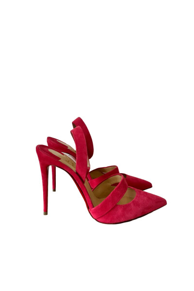 Image 3 of Christian Louboutin Pink Begonia Actina 100 Suede Heels