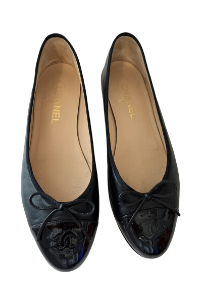 Image 3 of Chanel Black Leather Ballet Flats