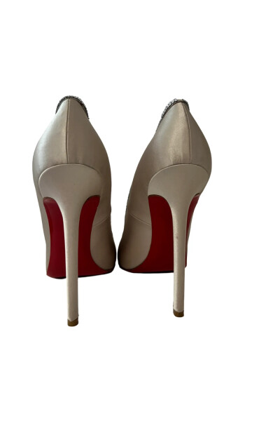 Image 5 of Christian Louboutin Beige ‘Super Vic’ 100 Crystal Embellished Pumps