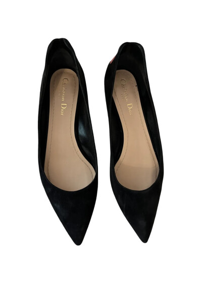 Image 3 of Dior Black Suede Laminate Dioramour Ballet Flats