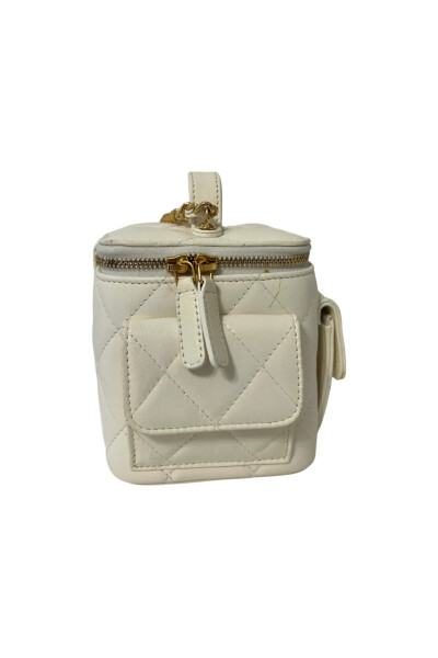 Image 4 of Chanel White Quilted Leather Cube Vanity Mini Bag