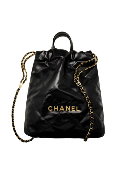 Image 3 of Chanel Black Leather 22 Backpack