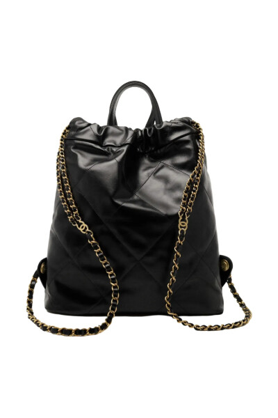 Image 4 of Chanel Black Leather 22 Backpack