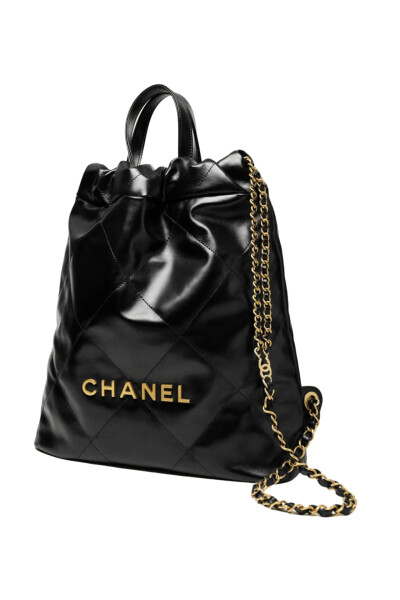 Image 2 of Chanel Black Leather 22 Backpack