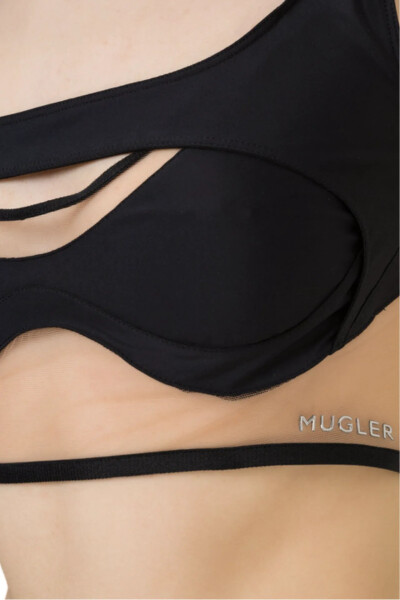 Image 4 of MUGLER Black Sheer Tulle Sports Bra