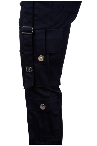 Image 3 of Dolce & Gabbana Black Cargo Side Cords Trousers