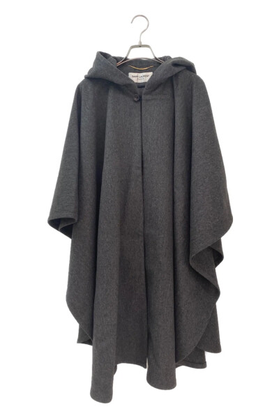 Image of Saint Laurent Grey Wool Poncho