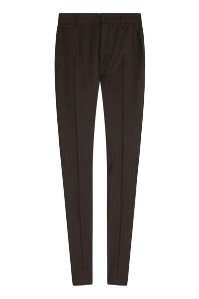 Image of Dolce & Gabbana Black pinstriped tailored trousers