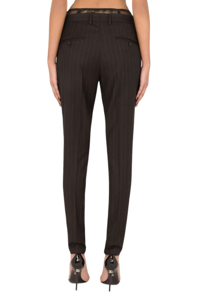 Image 4 of Dolce & Gabbana Black pinstriped tailored trousers