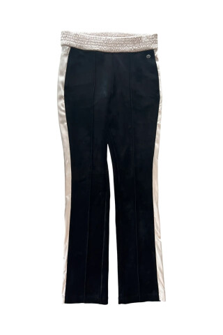 Chanel Black Velvet Track pants Black