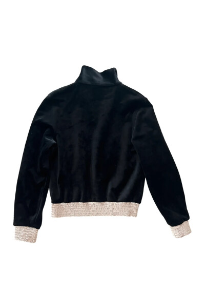 Image 3 of Chanel Black Velvet Track Zip Jacket