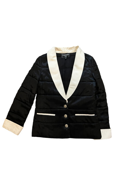 Image of Chanel Black Silk puffer