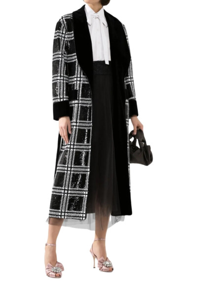 Image 3 of Dolce & Gabbana Black and white sequin coat