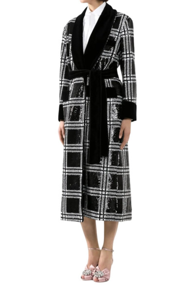 Image 2 of Dolce & Gabbana Black and white sequin coat