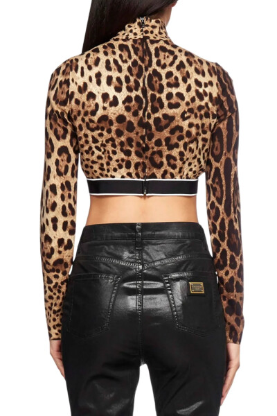 Image 3 of Dolce & Gabbana Brown Leopard Crop-Top