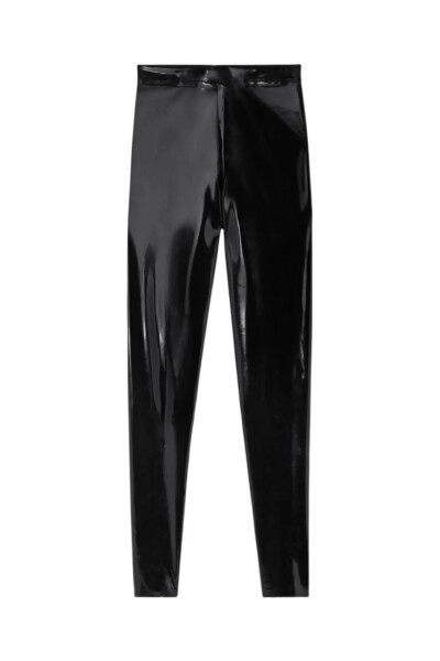 Image of Versace Black Latex Leggings