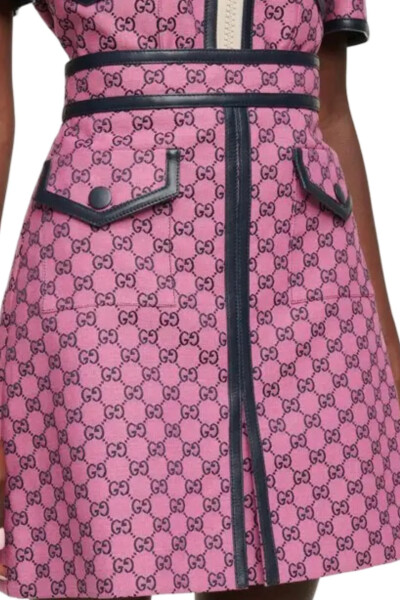 Image 2 of Gucci Pink gg multicolor cotton-blend mini skirt