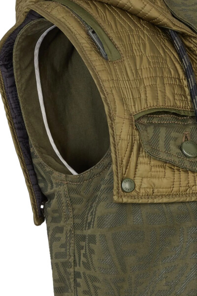 Image 4 of Fendi Khaki FF Fish Eye hooded cargo dress