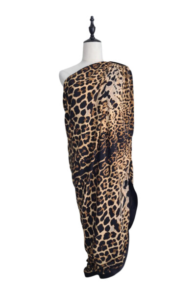 Image of Saint Laurent Brown Leopard print dress