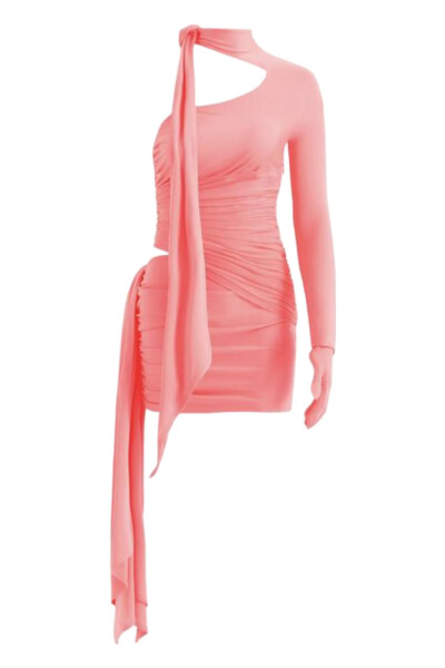 Image of MUGLER Pink dress with cutouts