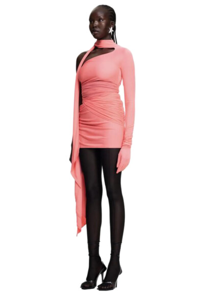 Image 3 of MUGLER Pink dress with cutouts