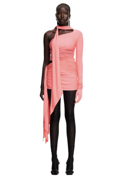 Image 2 of MUGLER Pink dress with cutouts