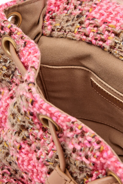 Image 6 of Chanel Pink and Beige Wool Tweed Duma Backpack Gold Hardware