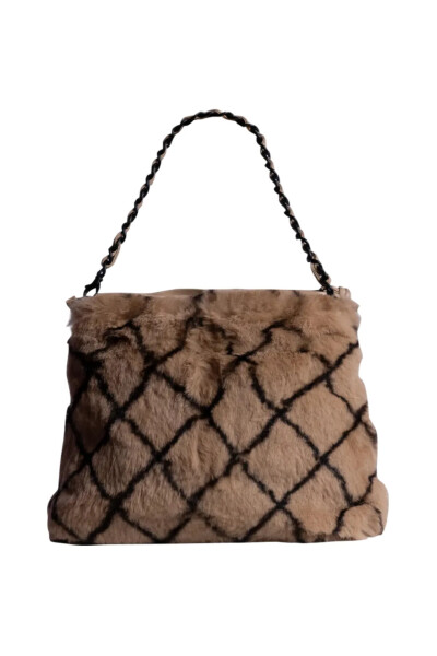 Image 2 of Chanel Vintage Light Brown Lapin Fur With Black Hardware