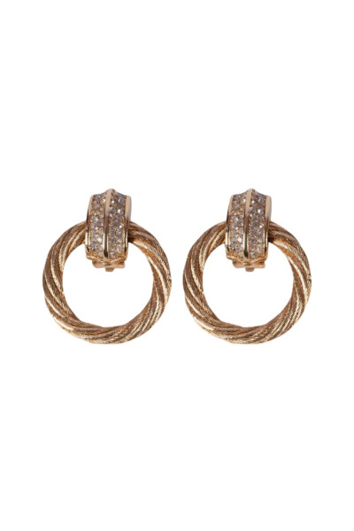 Image of Dior Vintage Circle Golden Earrings