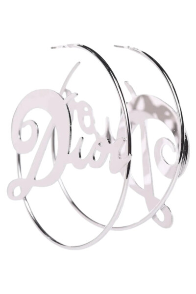 Image 2 of Dior Vintage Silver 'it Girl' Hoop Earrings