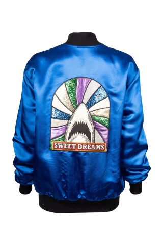 Saint Laurent Blue Vintage Bomber Sweet Dreams Rainbow Blue