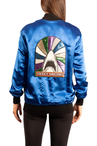 Image 3 of Saint Laurent Blue Vintage Bomber Sweet Dreams Rainbow