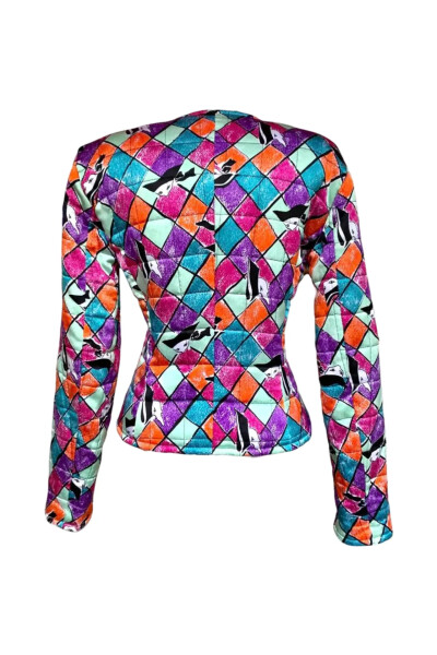 Image 4 of Saint Laurent Multicolor Vintage Arlequin Puffer Jacket