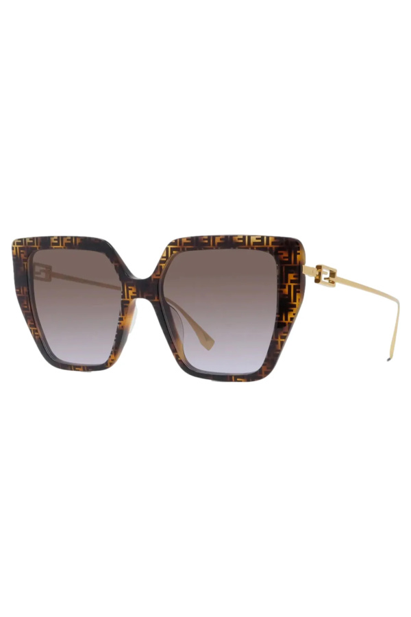 Fendi Brown Logo F Sunglasses Brown