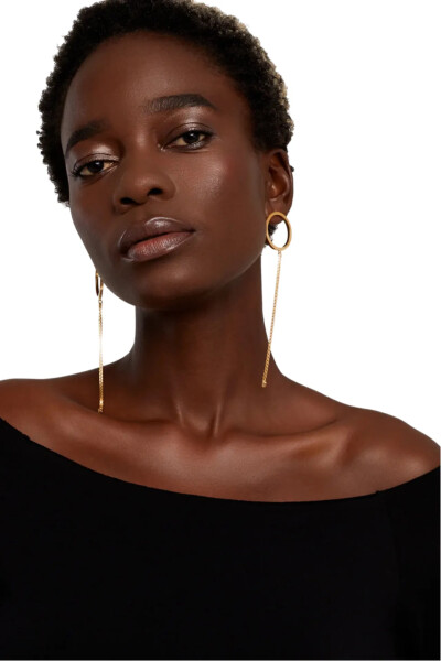 Image 3 of Adeena 18K Gold plated Earrings Dia