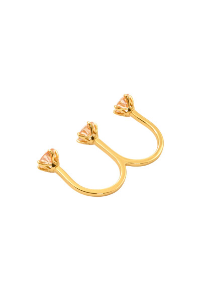 Image 3 of Adeena Gold Ring with Champagne Zircons Gili