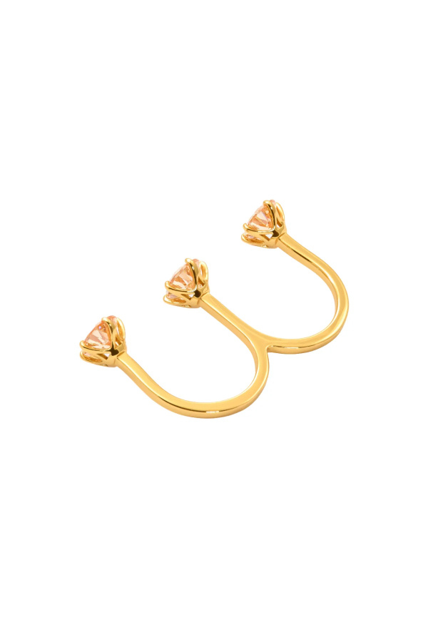 Adeena Gold Ring with Champagne Zircons Gili Gold