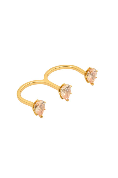 Image of Adeena Gold Ring with Champagne Zircons Gili