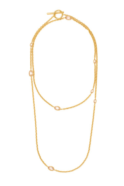 Image 3 of Adeena 18K Gold plated Choker with Champagne Zircons Satu