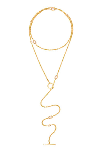 Image 4 of Adeena 18K Gold plated Choker with Champagne Zircons Satu