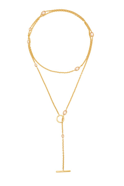 Image of Adeena 18K Gold plated Choker with Champagne Zircons Satu