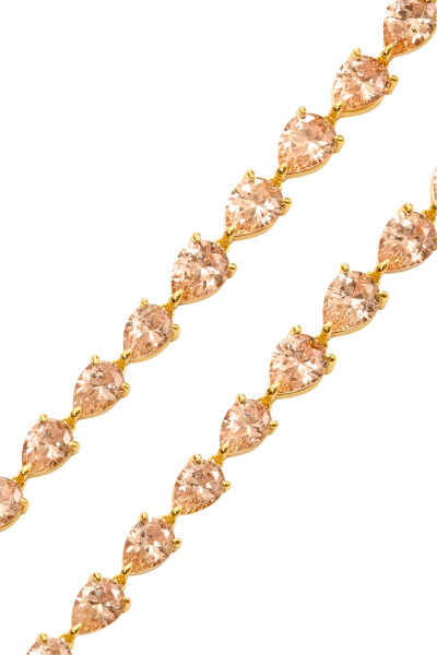 Image 5 of Adeena 18K Gold plated Earrings with Champagne Zircons Cinta