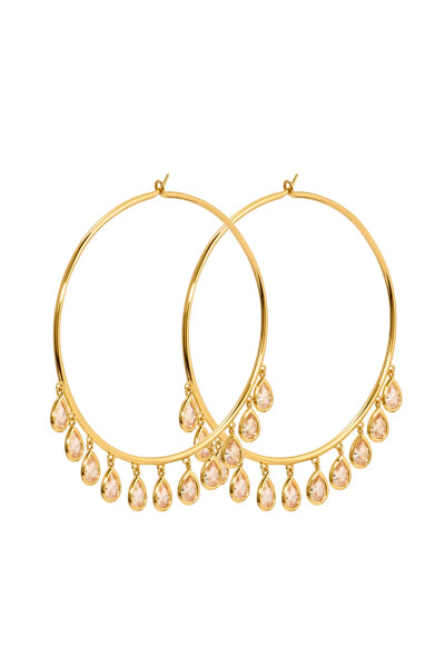 Image of Adeena 18K Gold plated Earrings with Champagne Zircons Ratu